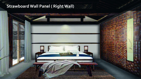 右墙是模压表面纹理秸秆装饰墙。